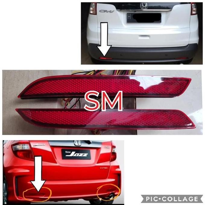 Reflektor Bumper Belakang Ada Lampu Untuk Honda Jazz Rs Ge8 2012 2013