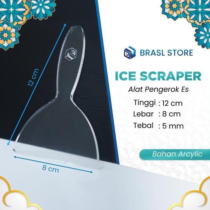 Ice Scraper Mini Akrilik  / Pengerok Es Batu Freezer Bahan Akrilik Tebal 5Mm