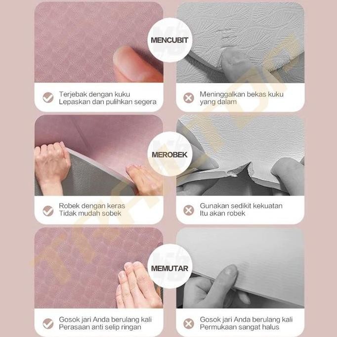 Matras Yoga Premium Tpe Yoga Mat Anti Slip Matras Olahraga Tebal 6/8 Mm