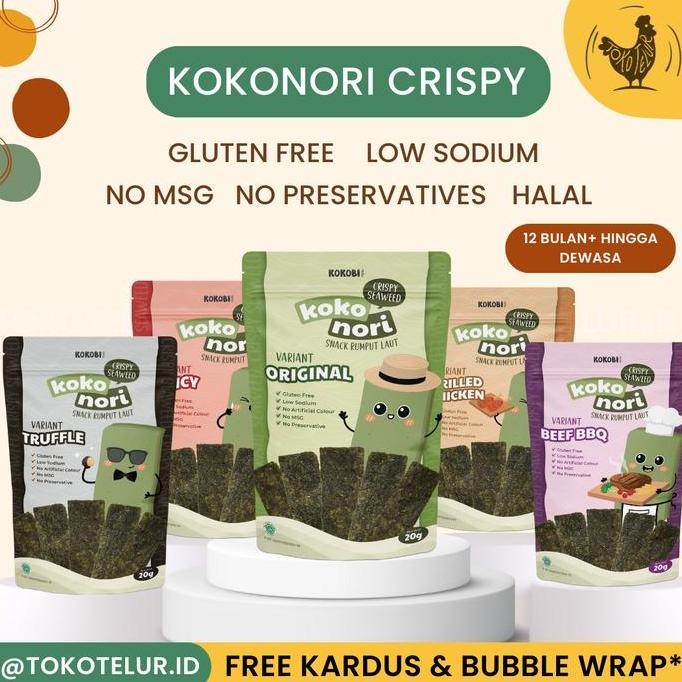 

JB KOKONORI CRISPY - Seaweed Crispy | Snack Rumput Laut Sehat NO MSG None