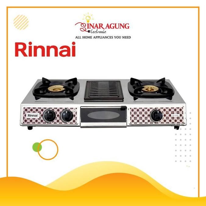 RINNAI KOMPOR GAS 2 TUNGKU DAN PEMANGGANG RI524A / RI-524-A