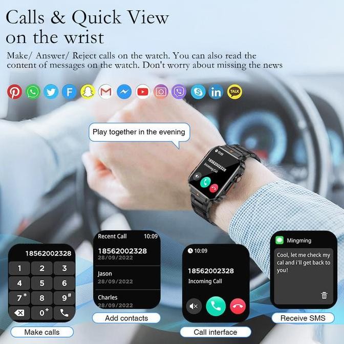 Baru Lige Smartwatch Pria Wanita Bluetooth Call Ip67 Sport Health Fitness Watch Android Ios