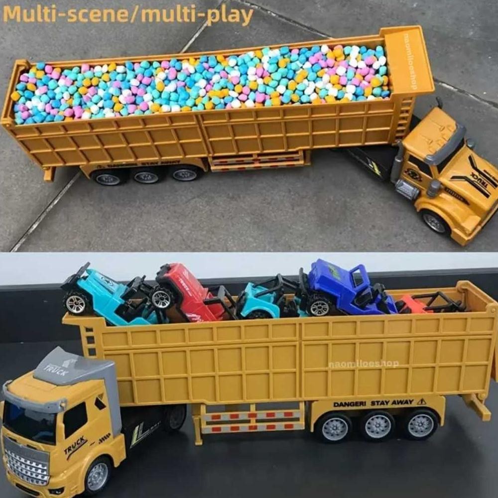 Ybw-2429 Truk Panjang Telolet Rc Dump Truk Basuri Telolet Remot Mainan Mobil Remote Control Dump Tru