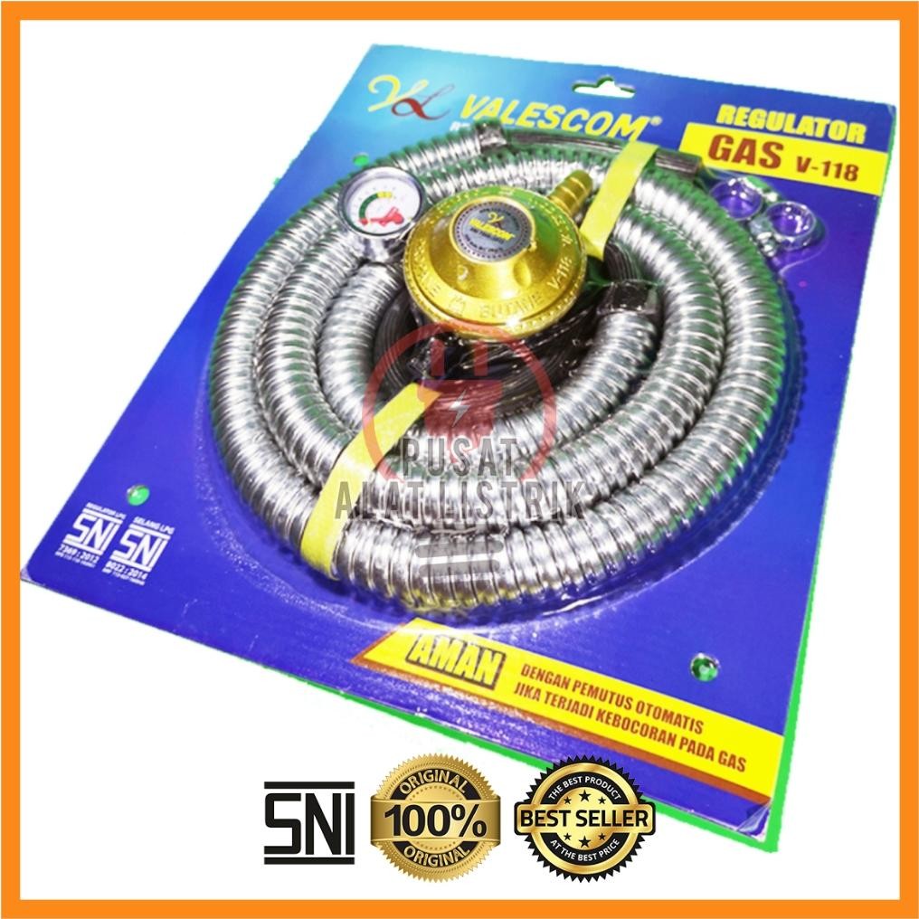 SELANG GAS DAN REGULATOR METER KOMPLIT SNI AMAN / SELANG GAS REGULATOR PAKET REGULATOR & SELANG GAS 