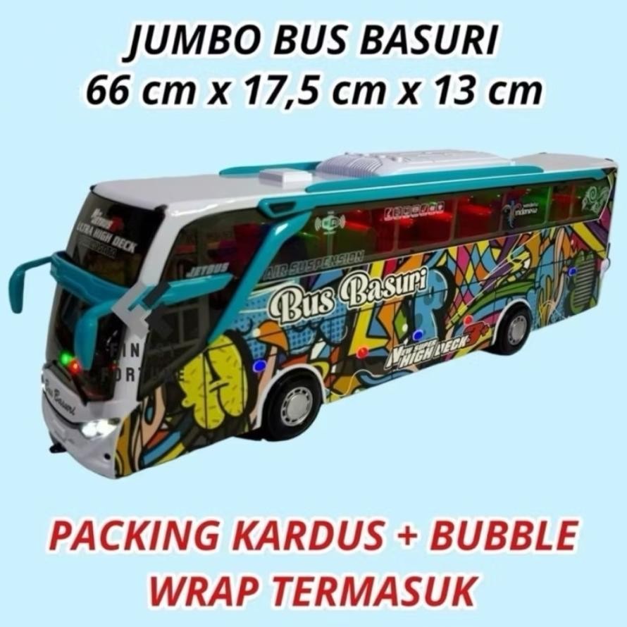 Ik69 Raja-Mainan Mobil Bus Basuri JumboMainan Miniatur Bus Oleng Basuri Viral/Mainan Anak Bus Telole