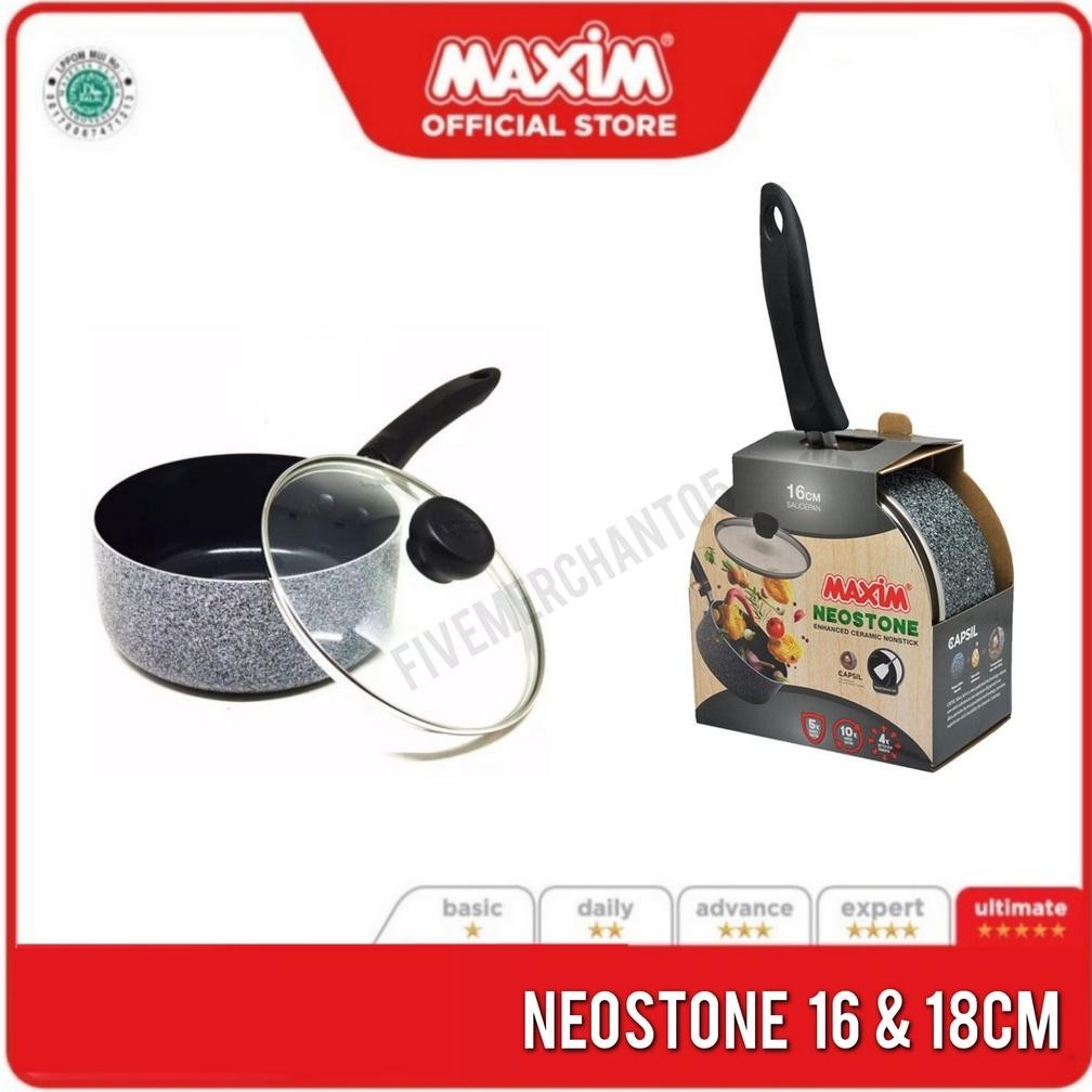 Sauce Pan Maxim Neostone 18 16cm Panci Saus Marble Ceramic Ant Lengket Panci Keramik Anti Lengket Ma