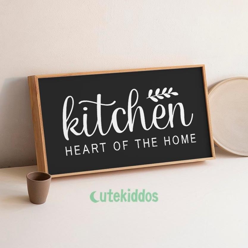 Hiasan Dinding Dapur Tulisan Kitchen Heart Of The Home Poster Kayu Wall Decor Nugi