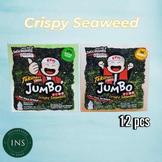 

JB Tokinori Jumbo Crispy Seaweed box isi 12 Bks @4 GRAM None