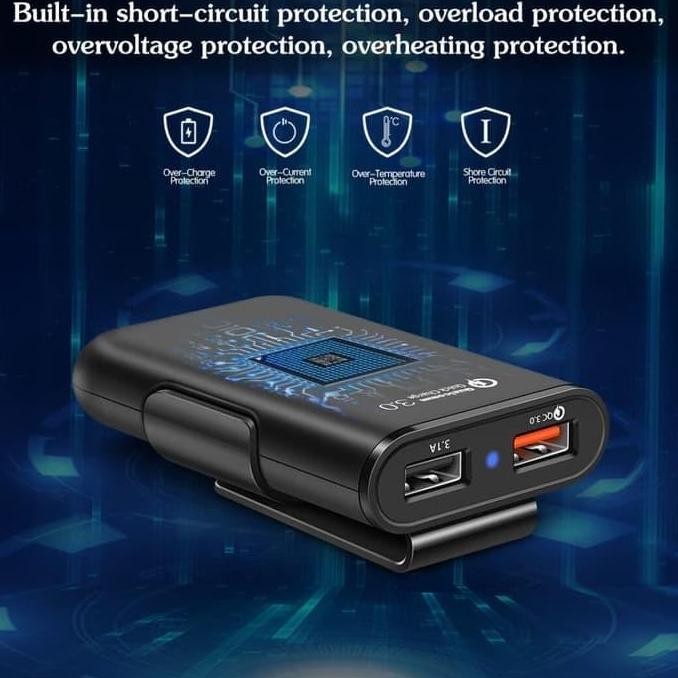 Car Charger Mobil Altic 4Usb Port 36W ( 8A ) Qualcomm 3.0 Quick Charge