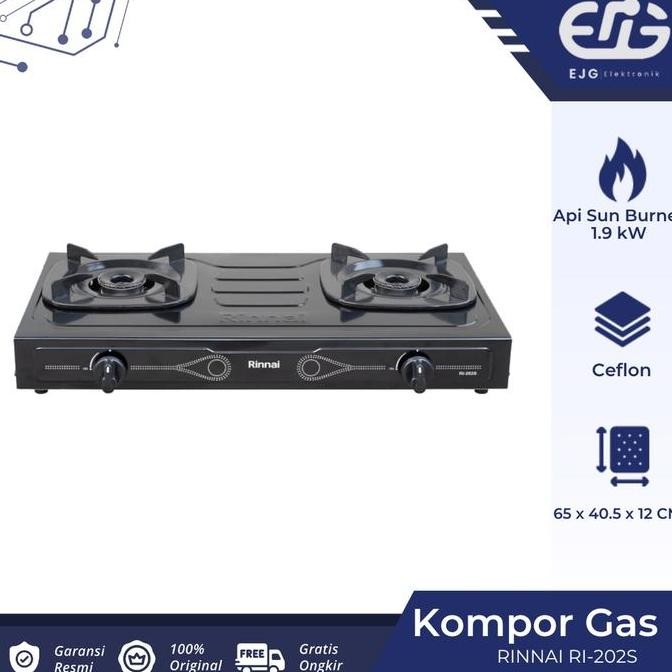 Kompor Rinnai 2 Tungku Rinnai RI-202S Teflon RI 202 S