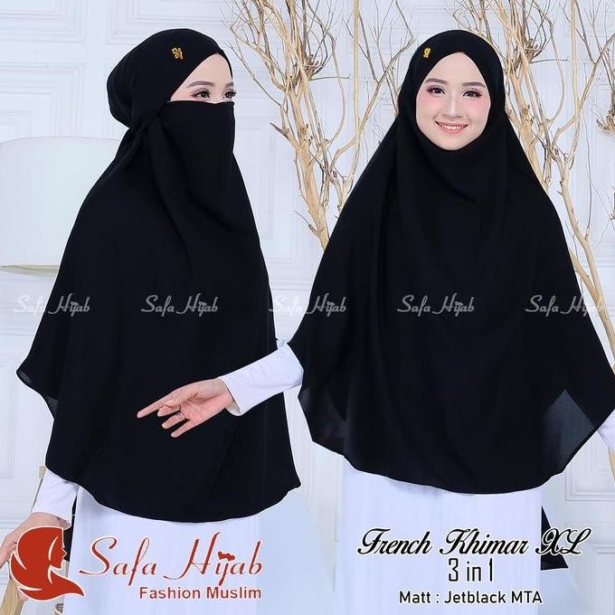 RUMAH KHIMAR FRENCH KHIMAR JETBLACK MTA KHIMAR SYARI FRENCH KHIMAR