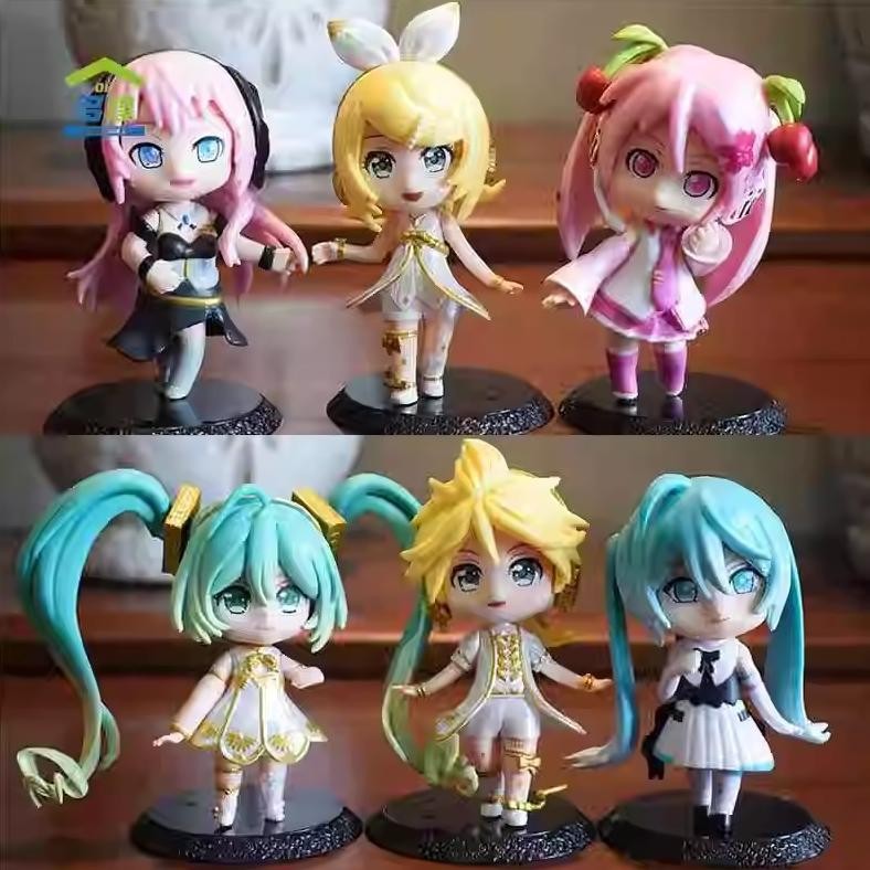 Terlaris Figure Anime Hatsune Miku Figure Set Isi 6 Rin Miku Len