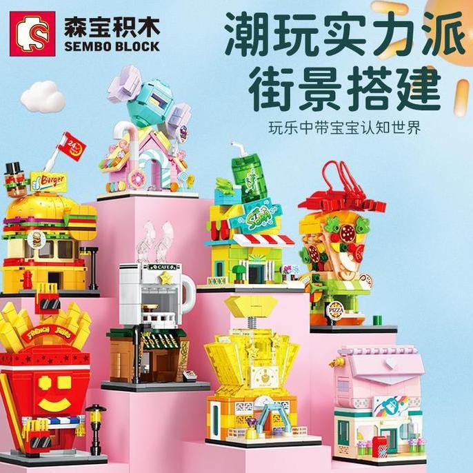 Sembo Block Small Koleksi Mini City Toko Kios Mainan Anak