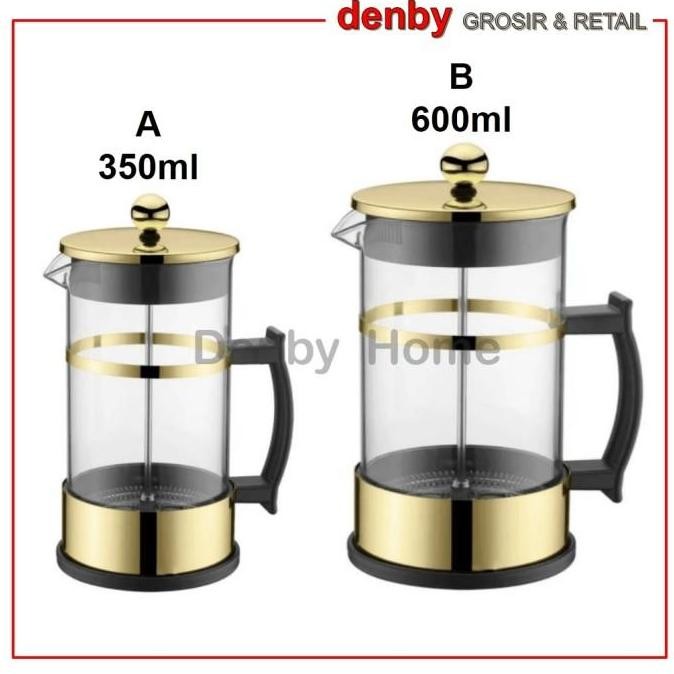 French Press Coffee Plunger Gold Kapal Api Alat Kopi Seduh Manual