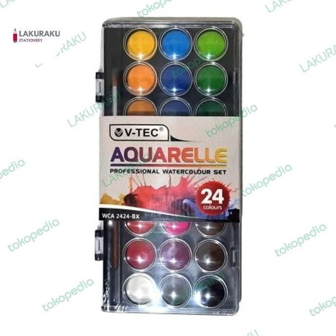 

V-Tec Cat Air Aquarelle Cake 24 Warna / Water Colour Vtec Wca 2424-Bx