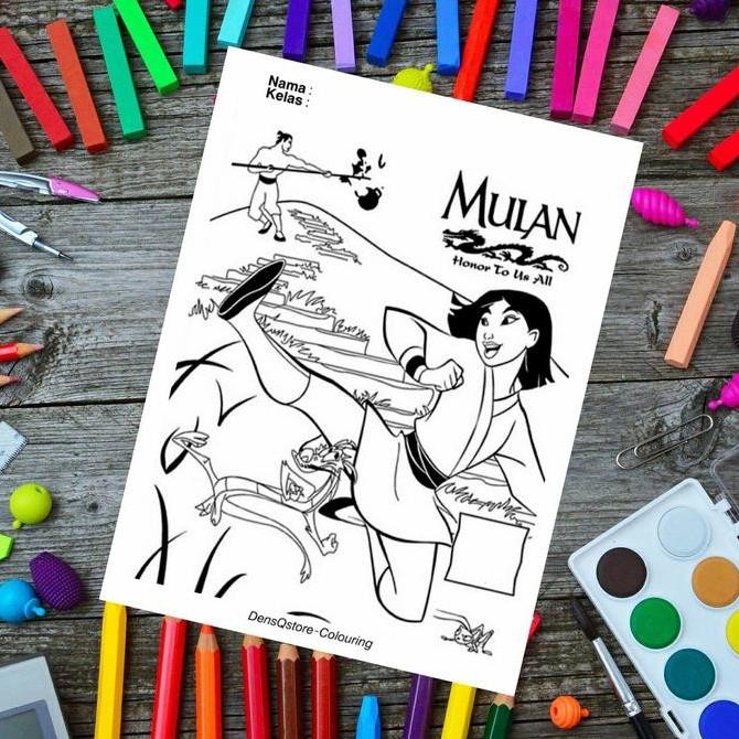 

Kertas Gambar Mewarnai/Colouring Anak Tema Disney Mulan - Kertas Bc