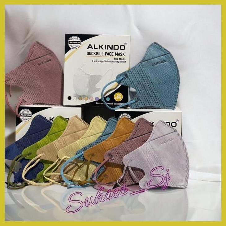 (VIRAL PRODUK) (CP) MASKER DUCKBILL ALKINDO MIX WARNA ISI 50 PCS/  DUCKBILL ALKINDO/MASKER WARNA/MAS