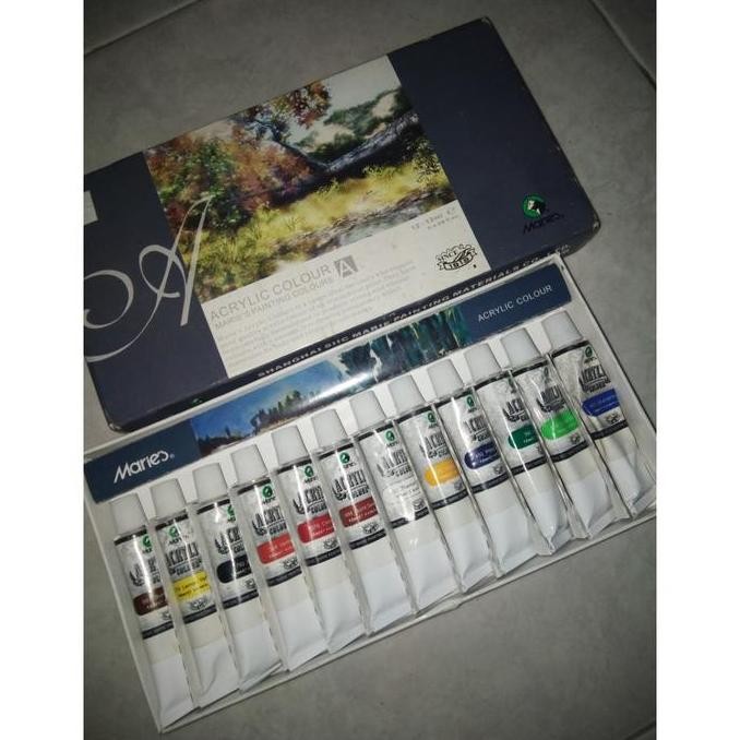 

Cat Lukis Akrilik Maries Set 12 Warna X 12 Ml - Maries Acrylic Color