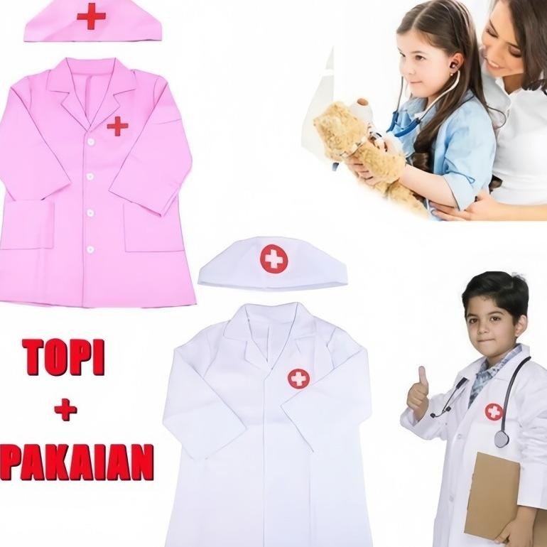 Dokteran / Baju Medical Dokter / Baju Dokter Untuk Anak-Anak/kostum dokter baju bedah anak baju prof