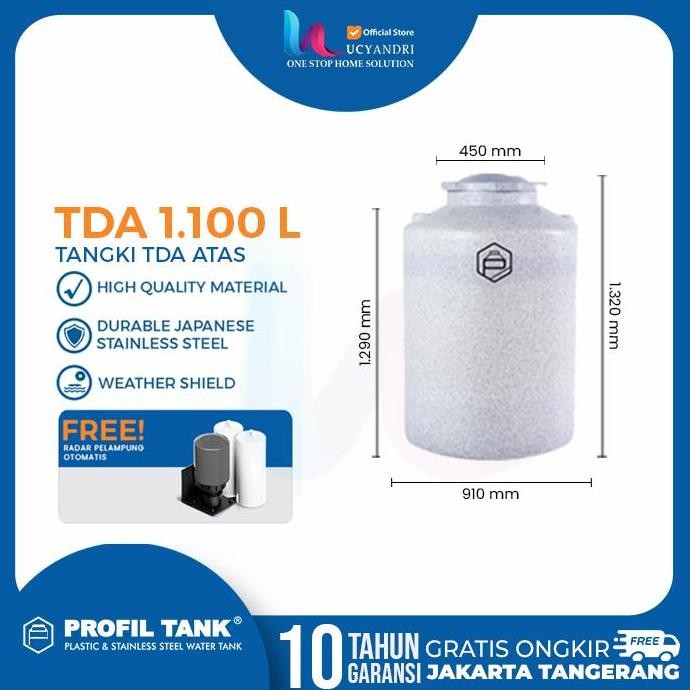 Tangki Air Plastik Profil Tank 1100 Liter Tda