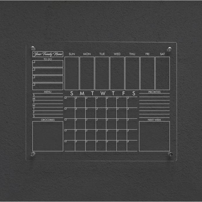 

Tersedia Daily & Weekly Planner Akrilik UV Print Wall Schedule Board Modern