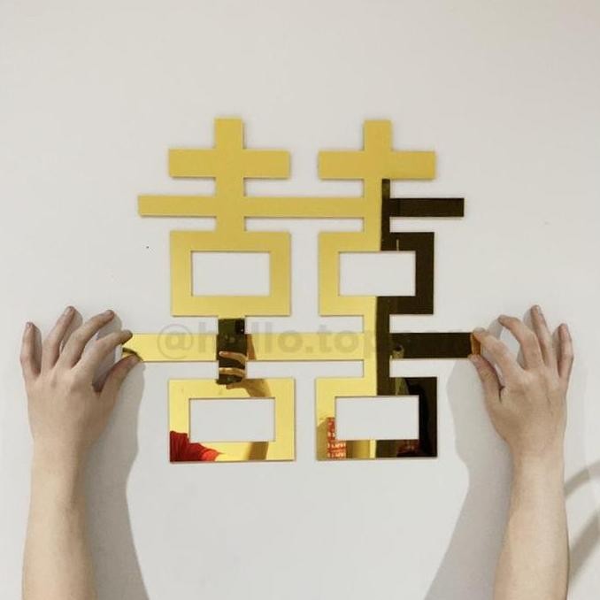 SHUANG XI ACRYLIC GOLD MIRROR BACKDROP SANGJIT SHUANG XI SANGJIT