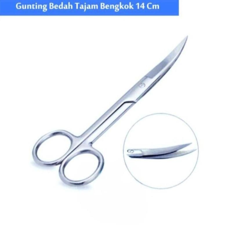 

Gunting Medis Gunting Tajam Bengkok 14cm Gunting Operasi Bengkok TaTa Nugi
