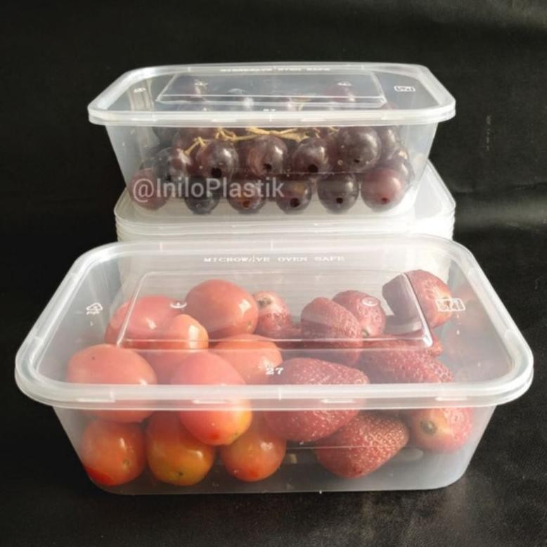 @25pcs Thinwall Plastik DM Rect 500 ml/Kotak Makan Plastik 500 Ml Nugi