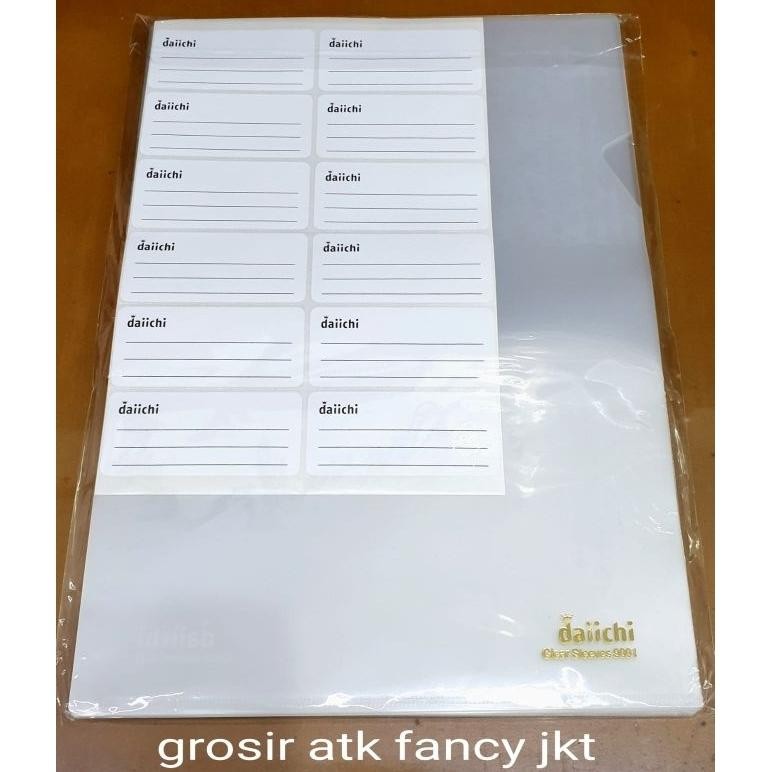 

( 12 buah ) Map L Daichi Bening / Clear Sleeves Transparan A4 Daiichi 9001 Nugi