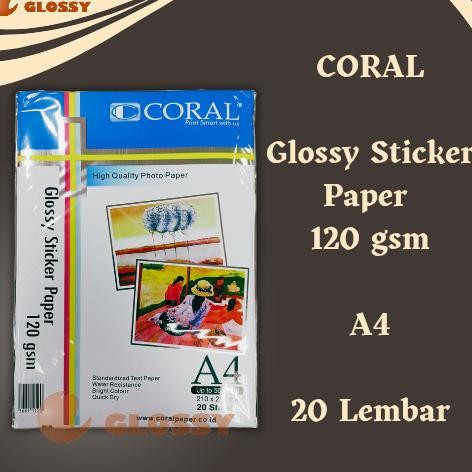 

Kertas CORAL Glossy Sticker Photo Paper 120 Gsm Nugi