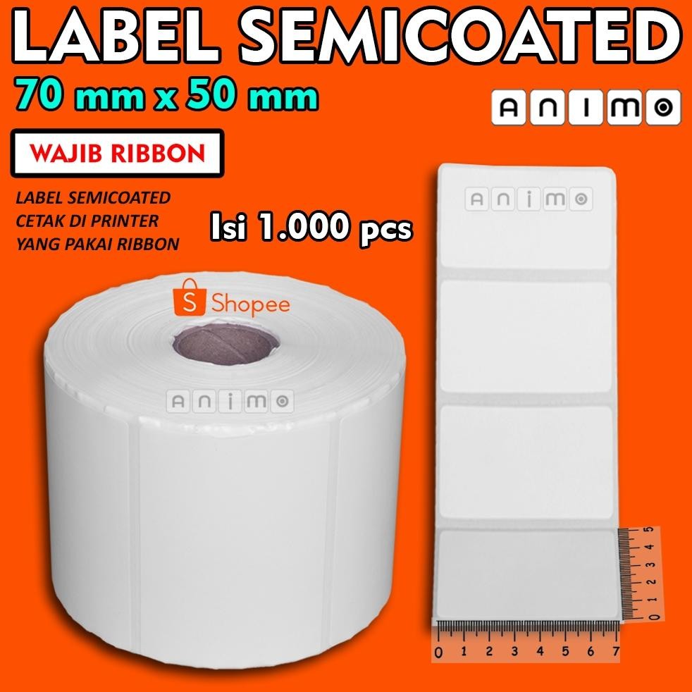 

LABEL SEMICOATED 70X50 - LABEL BARCODE SEMICOATED 70 X 50 MM = 1000 PCS Nugi