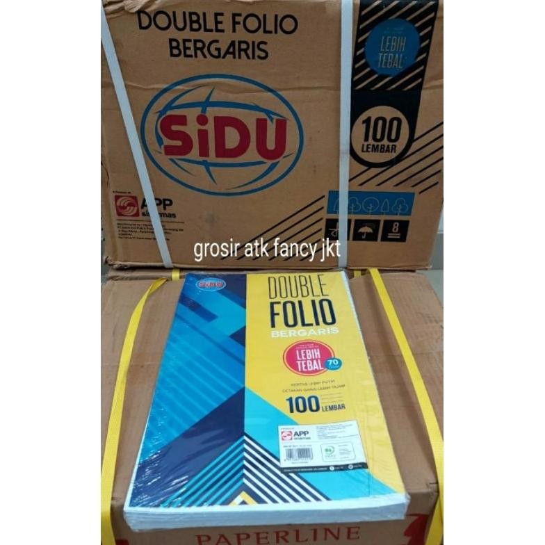 

RF 100 Kertas Double Folio Garis Sinar Dunia Sidu SD 100 Lembar 70 GSM / Ukuran : 320 x 420 mm DF Nugi