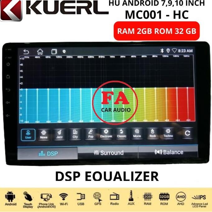 Head Unit Android 10 Inch KUERL Ram 2 + 32