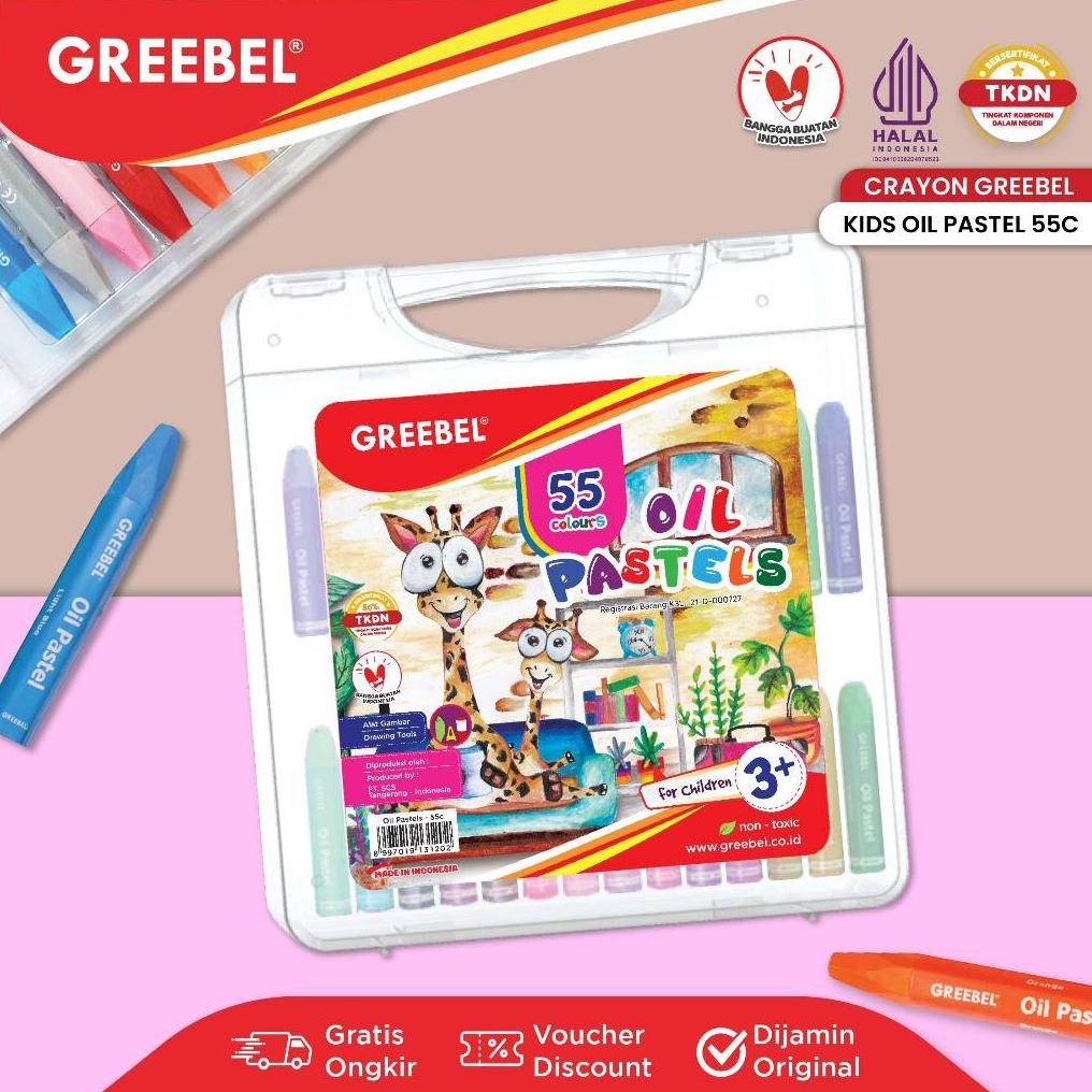 

GREEBEL Crayon Krayon 55 Warna / Kids Oil Pastel 55 / Crayon Greebel Nugi