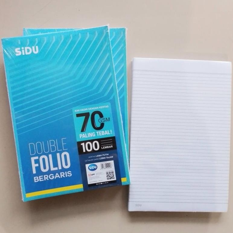 

Double Folio Bergaris Sidu Sinar Dunia 100 Lembar 70gr ( Pak ) [ Original ] Nugi