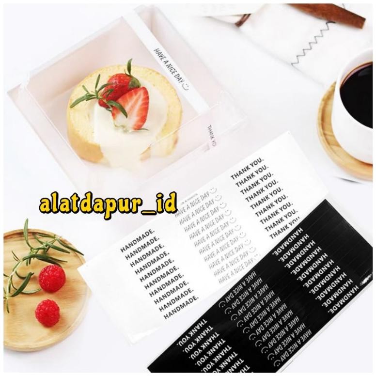 

100Pcs Stiker Panjang 30cm Stiker Thank You TQ Handmade Stiker Label Segel Box Dus Nugi