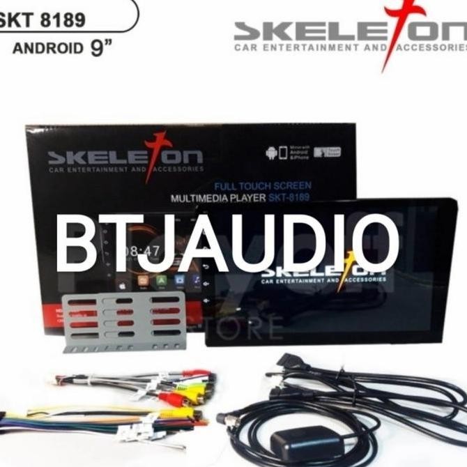 HEAD UNIT TAPE MOBIL DOUBLE DIN ANDROID SKELETON OS 9.0 LAYAR 9 INCH