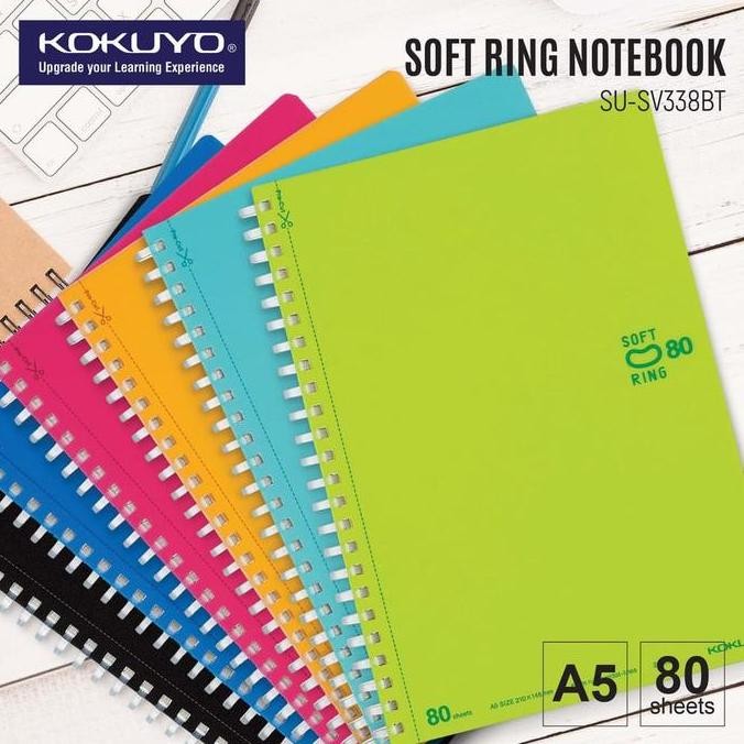 

KOKUYO NOTEBOOK SOFT RING S-SV338BT A5 80 SHEETS