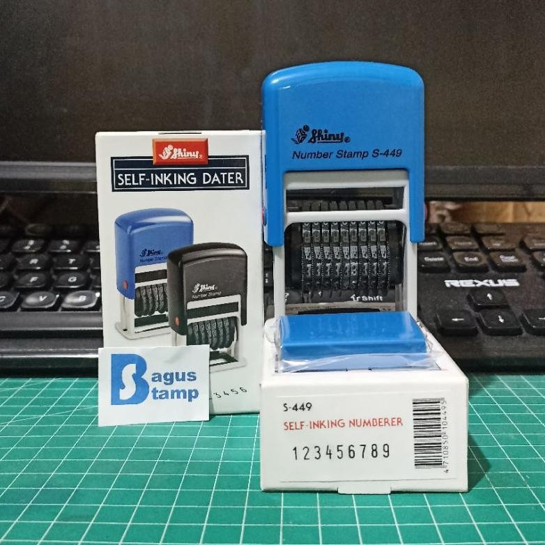 

Stempel Angka 9 Digit Nomor Number Stamp Tinggi Angka 4mm Shiny S449 S-449 S 449 Nugi