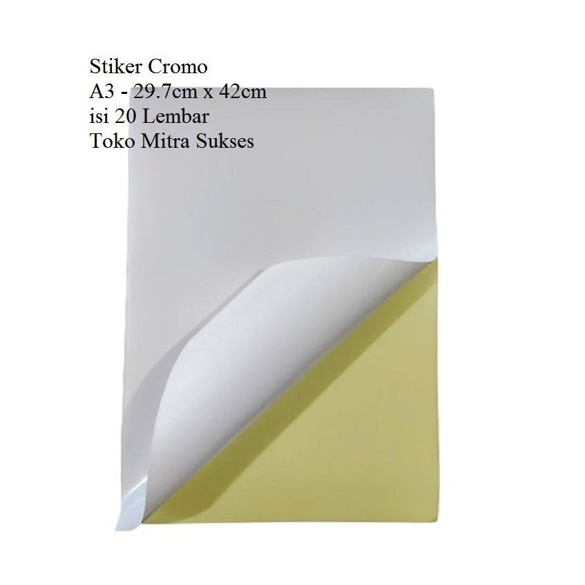 

20 Lembar Stiker Cromo A3 - 29.7cm x 42cm Nugi