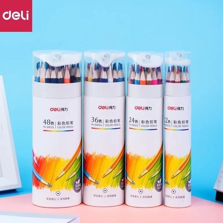 

Deli pensil warna 12/24/36/48 dengan serutan Nugi