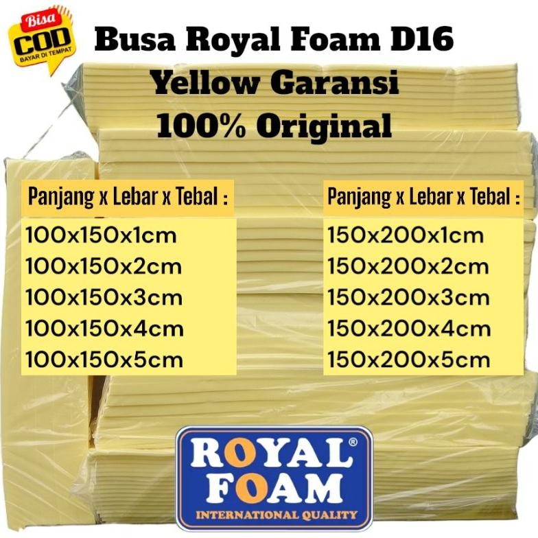 BUSA LEMBARAN ukuran 150x200 / 100x150  Busa Yellow Density 16 Original Tebal 1cm - 8cm Busa Surpet 