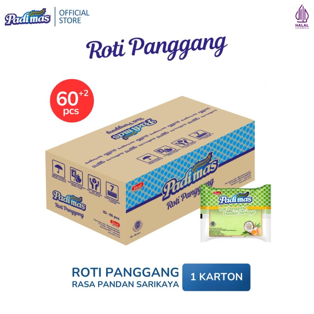 

NO_MORE Roti Panggang Padimas Pandan Sarikaya Extra2 Karton