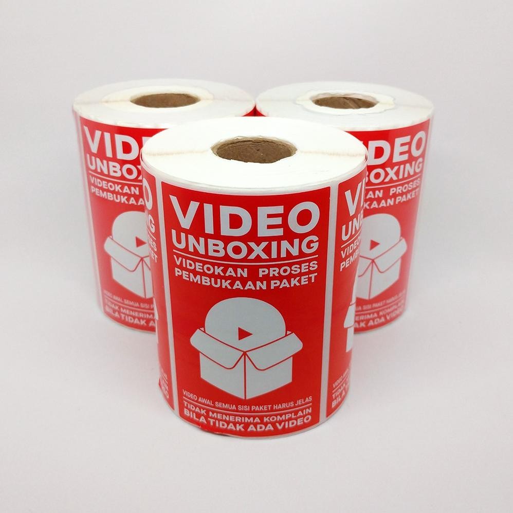 

Sticker Label Video Unboxing Stiker Pengiriman Online Shop 9 x 5,5 cm (1 Roll/ 500 Pcs) Nugi