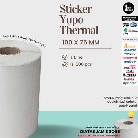 

STICKER LABEL BARCODE 100x75 MM DIRECT THERMAL 10X7.5 CM LABEL THERMAL 100X75 MM 500 PCS Nugi