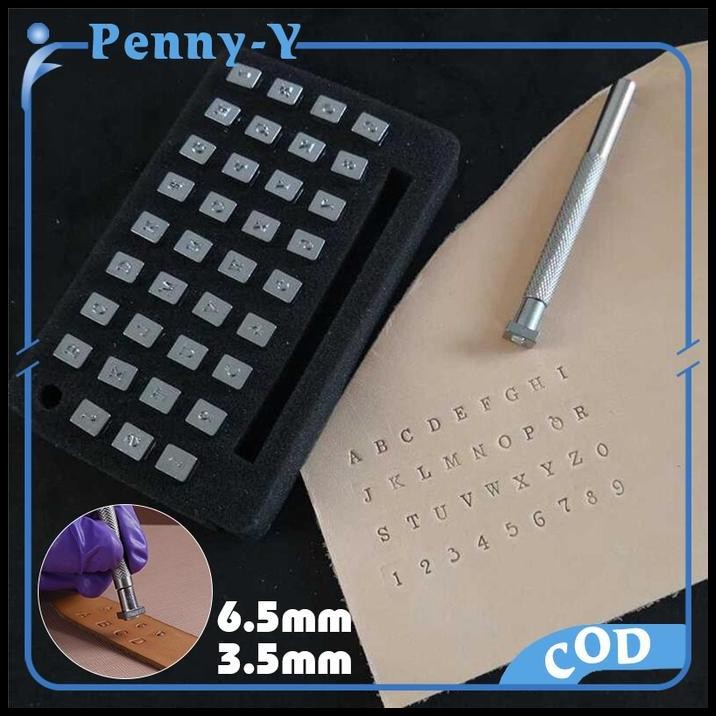 

36pcs Alphabet Stamp Set Stempel Punch Huruf Alfabet Angka Untuk Kuli