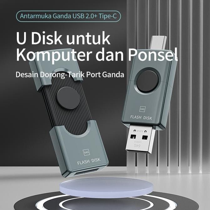 Tersedia Flashdisk OTG BASIKE Type C USB 32GB/64GB/128GB/256GB - Penyimpanan HP Komputer Tablet