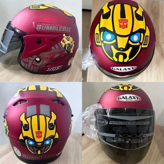Diskon Helm Anak Transformer Bumblebee SNI Usia 3-7 Tahun Helm Motor Anak Lucu