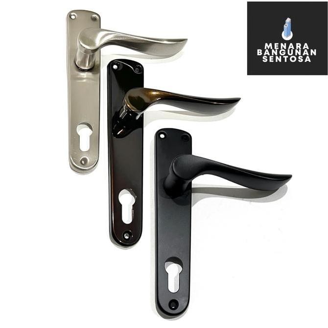 Handle Ses 204 Aluminium Antik / Putih - Kunci Pintu Ses Tarikan Pegangan Besar