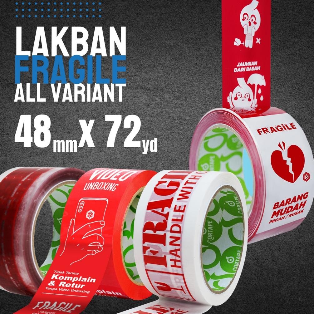 

Rd1- Lakban Fragile Jangan Dibanting Handle With Care 48 Mm X 72 Yard